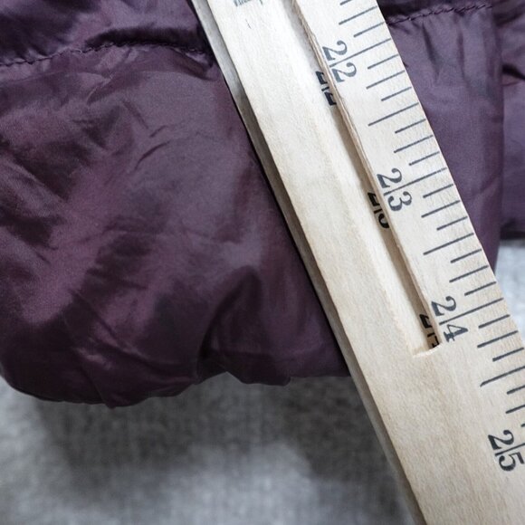Uniqlo Womens Jacket Medium Red Burgundy Zip Down Filled Puffer - Picture 8 of 10